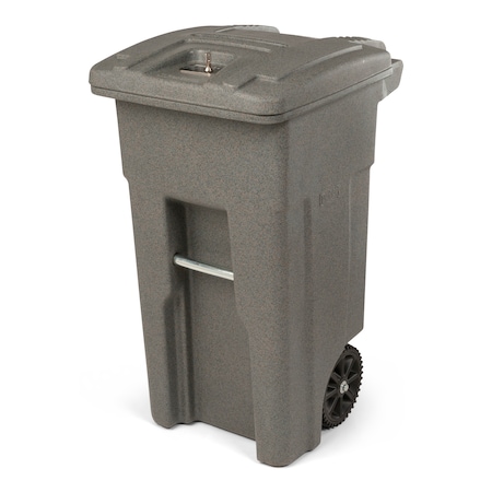 Toter 32 Gal. Graystone Document Trash Can with Wheels and Key Lid Lock CDA32